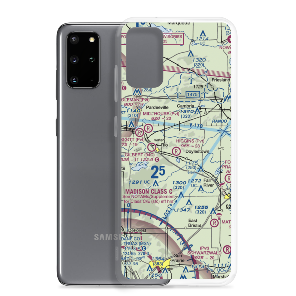 Higgins Airport (7WI2) VFR Sectional Samsung Case Samsung Galaxy S20 Plus model shown