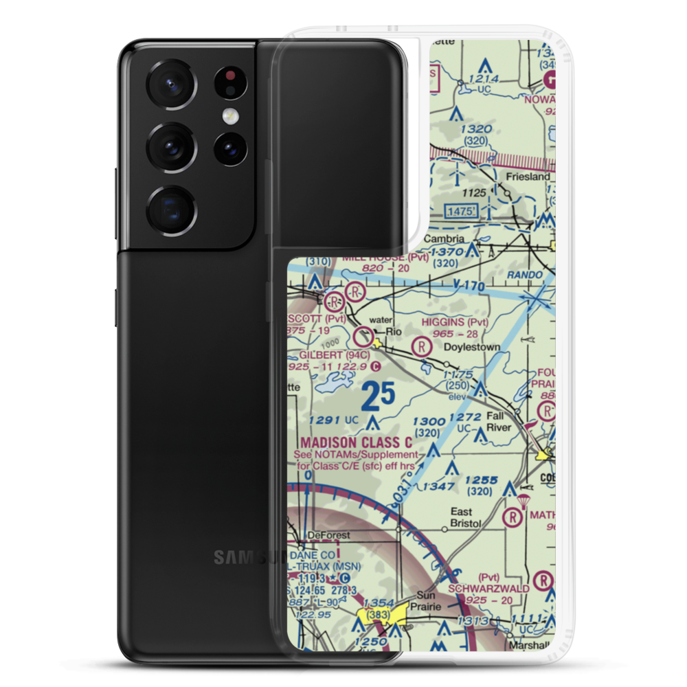 Higgins Airport (7WI2) VFR Sectional Samsung Case Samsung Galaxy S21 Ultra model shown