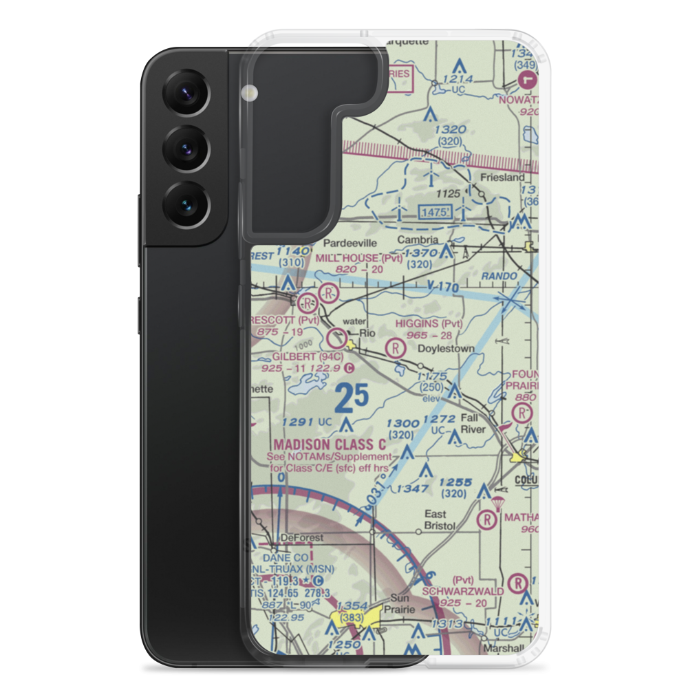 Higgins Airport (7WI2) VFR Sectional Samsung Case Samsung Galaxy S22 Plus model shown