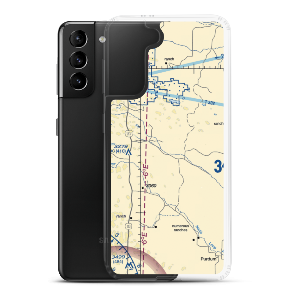 Higgins Bros Airport (1NE0) VFR Sectional Samsung Case Samsung Galaxy S21 Plus model shown