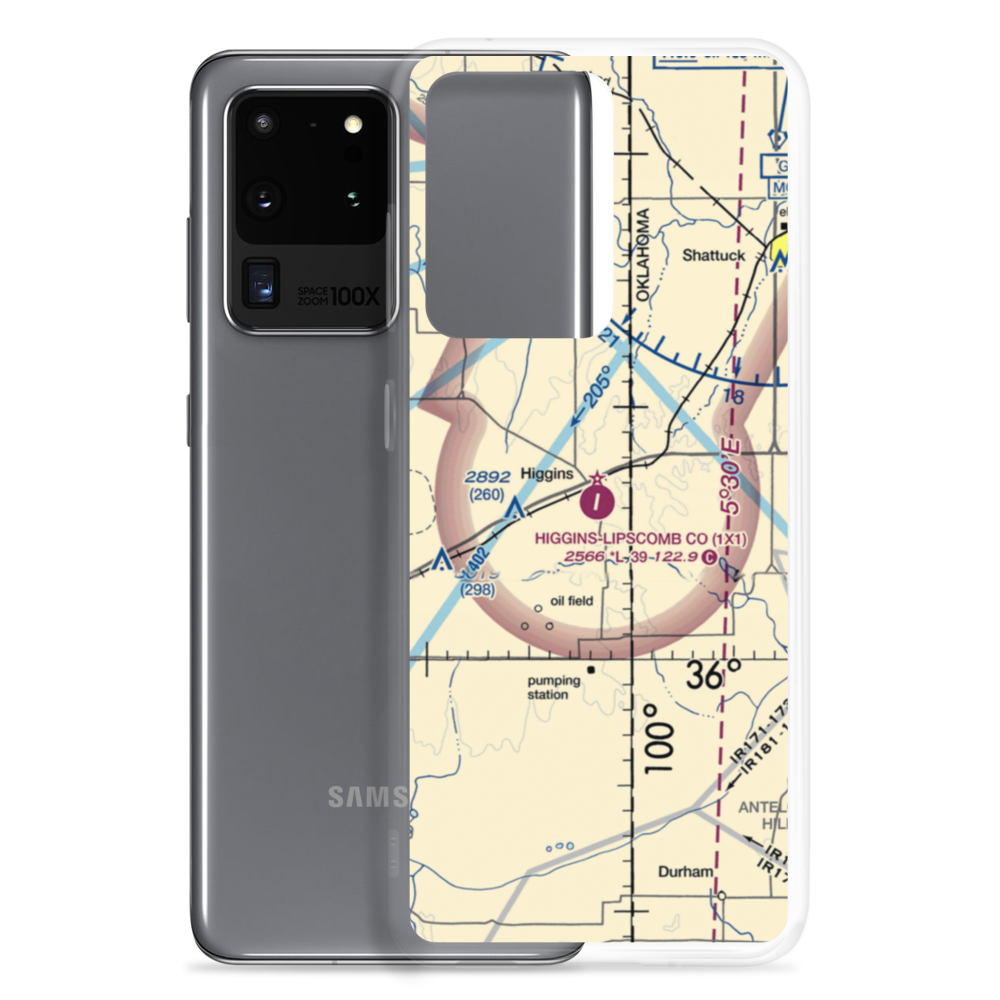 Higgins-Lipscomb County Airport (1X1) VFR Sectional Samsung Case Samsung Galaxy S20 Ultra model shown