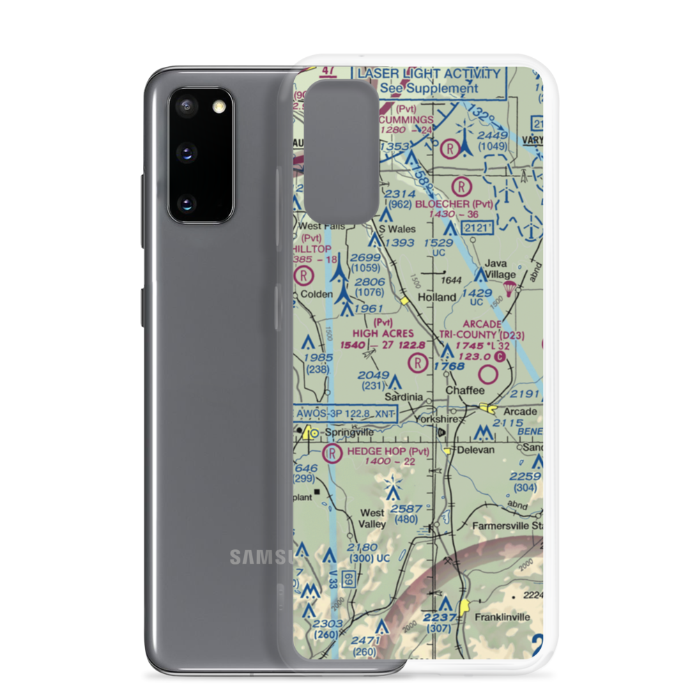 High Acres Airport (85NY) VFR Sectional Samsung Case Samsung Galaxy S20 model shown