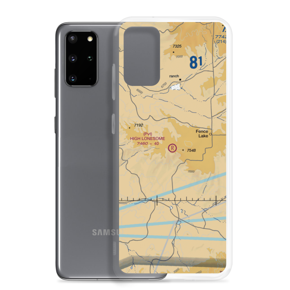 High Lonesome Airport (NM91) VFR Sectional Samsung Case Samsung Galaxy S20 Plus model shown