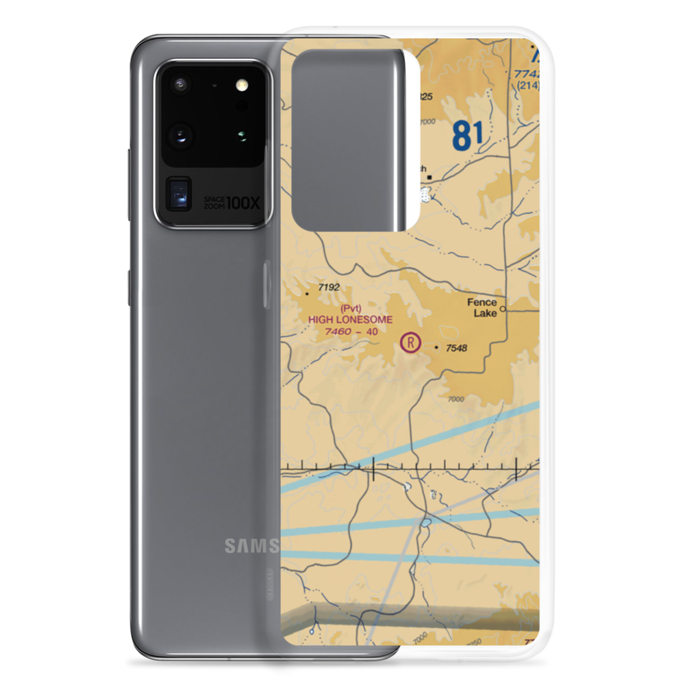 High Lonesome Airport (NM91) VFR Sectional Samsung Case Samsung Galaxy S20 Ultra model shown