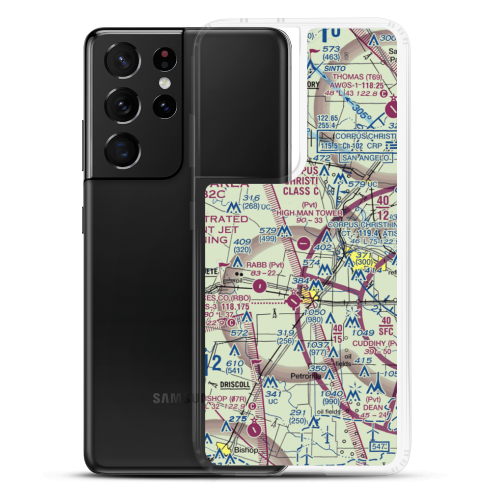 High Man Tower Airstrip (TE62) VFR Sectional Samsung Case Samsung Galaxy S21 Ultra model shown