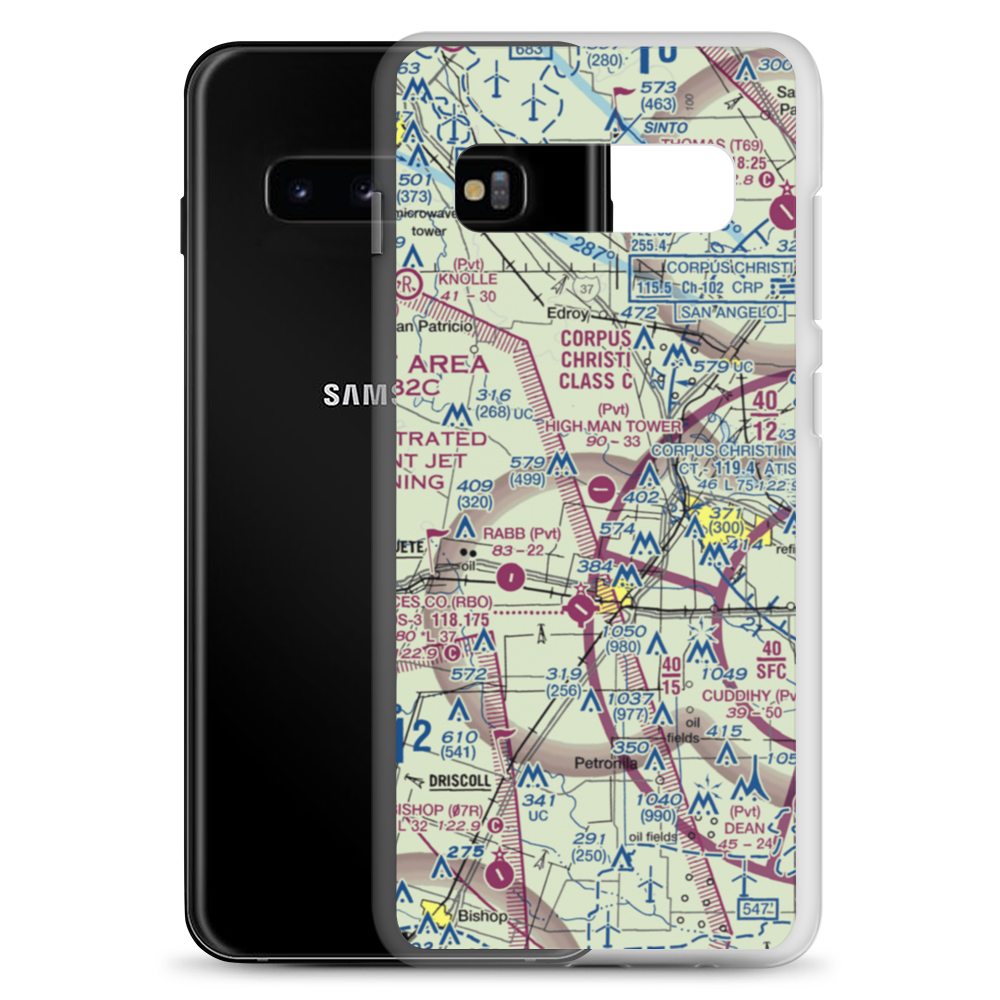 High Man Tower Airstrip (TE62) VFR Sectional Samsung Case Samsung Galaxy S10+ model shown
