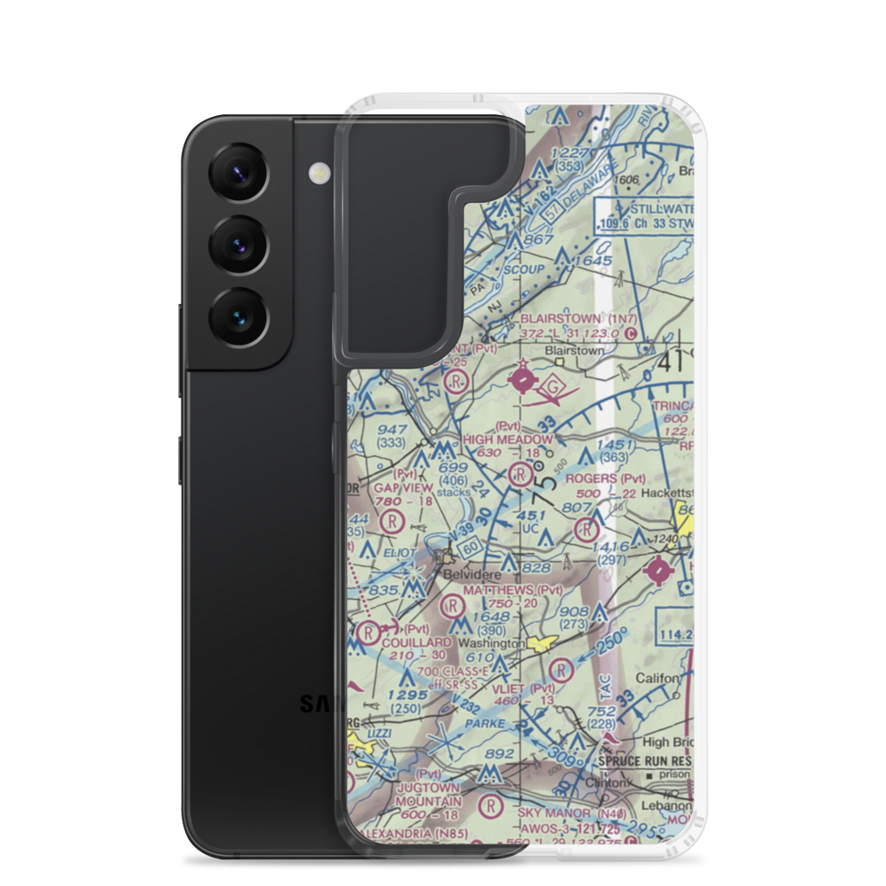 High Meadow Farms Airport (9NJ8) VFR Sectional Samsung Case Samsung Galaxy S22 model shown