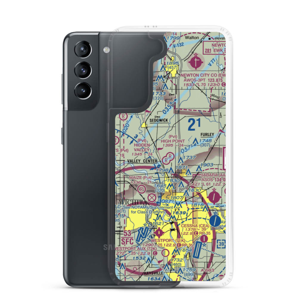 High Point Airport (3KS5) VFR Sectional Samsung Case Samsung Galaxy S21 model shown