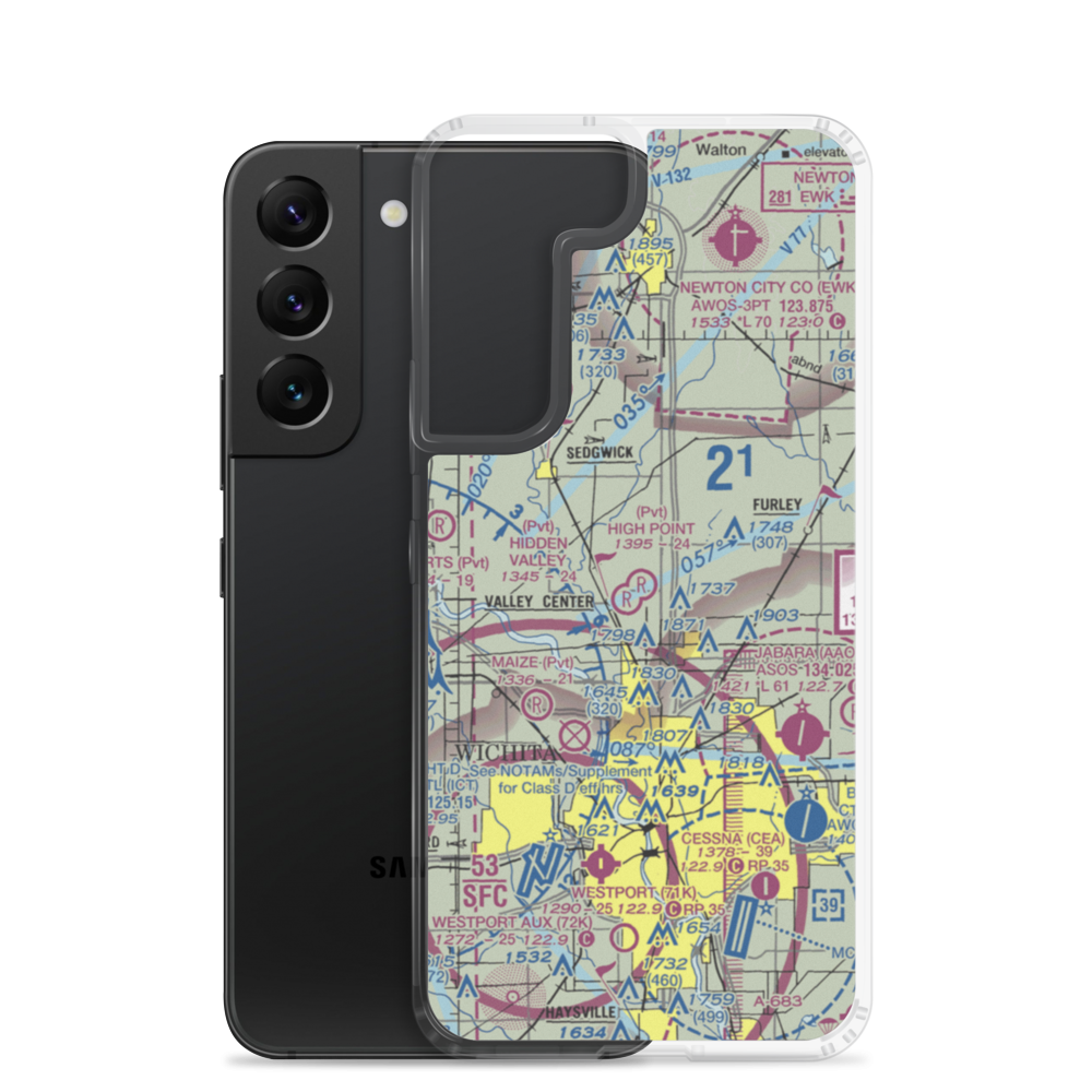 High Point Airport (3KS5) VFR Sectional Samsung Case Samsung Galaxy S22 model shown