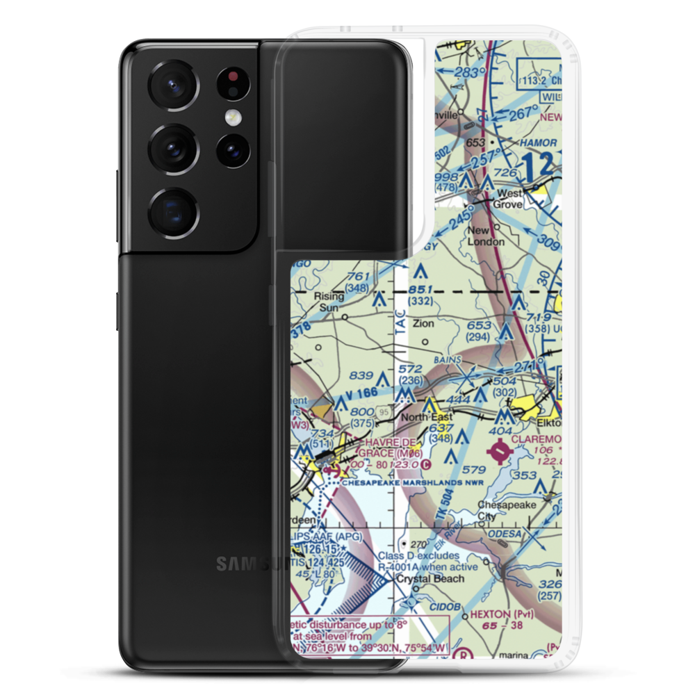 High Valley Airport (16MD) VFR Sectional Samsung Case Samsung Galaxy S21 Ultra model shown