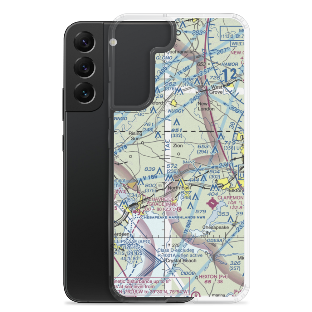 High Valley Airport (16MD) VFR Sectional Samsung Case Samsung Galaxy S22 Plus model shown