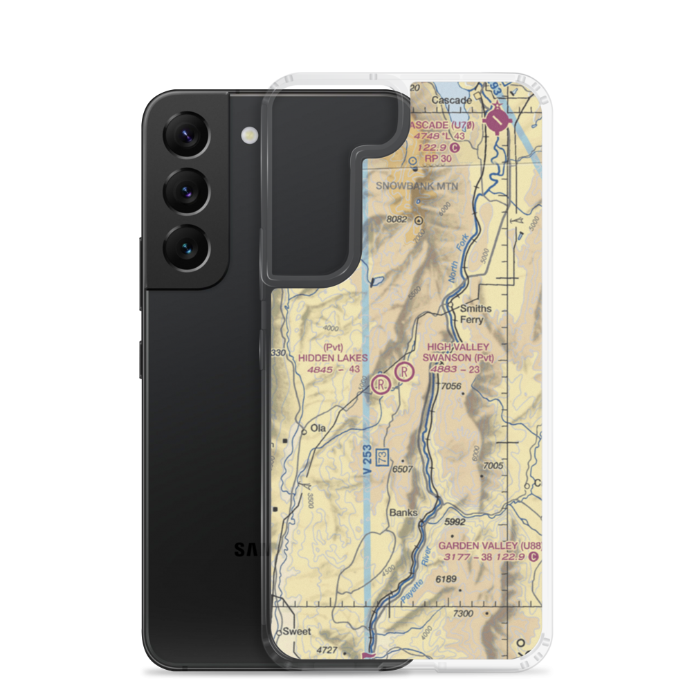 High Valley Swanson Airport (ID35) VFR Sectional Samsung Case Samsung Galaxy S22 model shown
