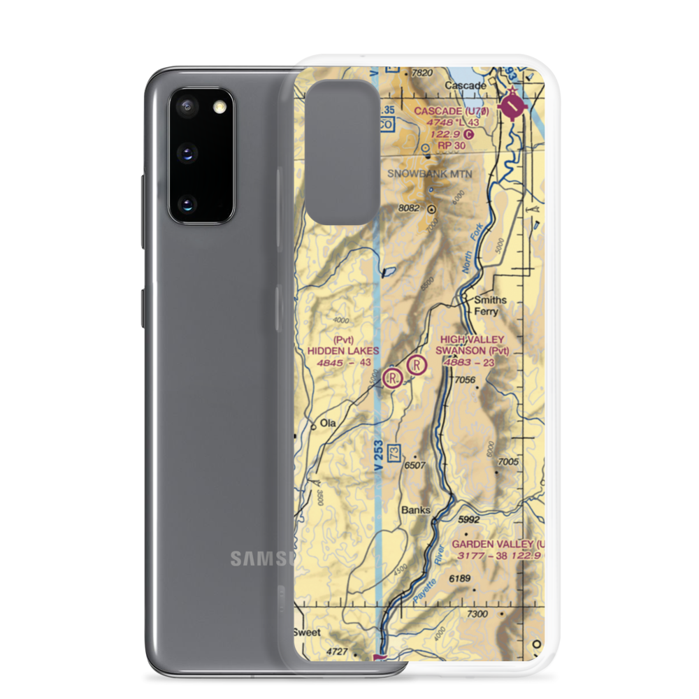 High Valley Swanson Airport (ID35) VFR Sectional Samsung Case Samsung Galaxy S20 model shown
