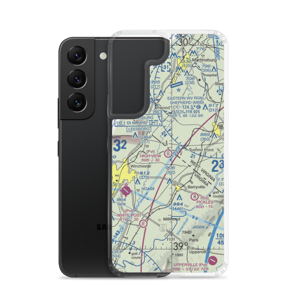 High View Farm Airport (61VA) VFR Sectional Samsung Case Samsung Galaxy S22 model shown