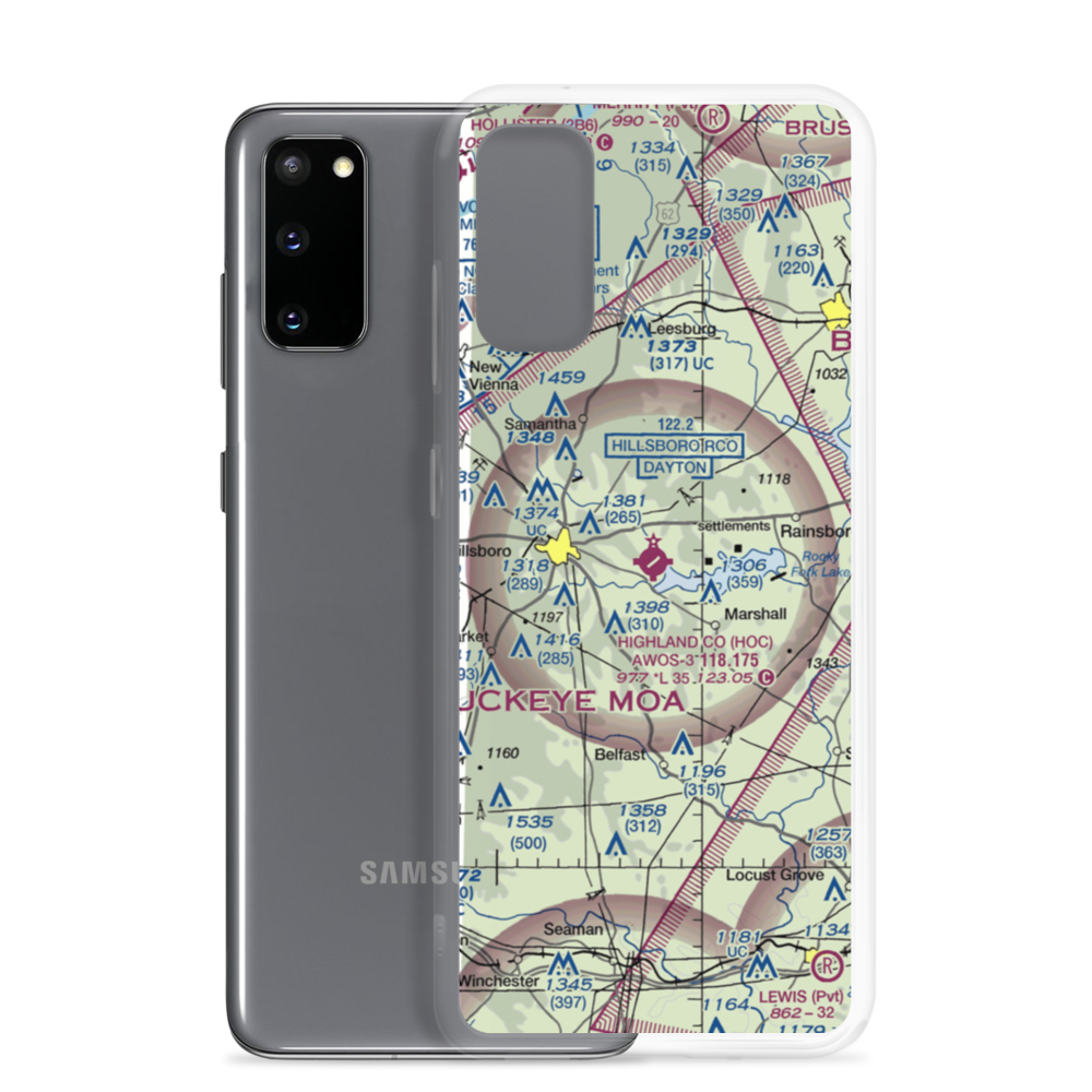 Highland County Airport (HOC) VFR Sectional Samsung Case Samsung Galaxy S20 model shown