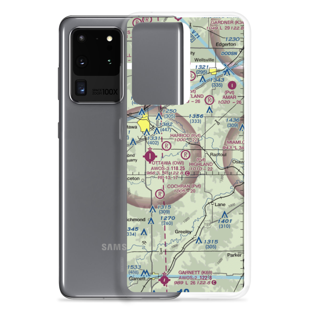 Highland Farm Airport (28KS) VFR Sectional Samsung Case Samsung Galaxy S20 Ultra model shown