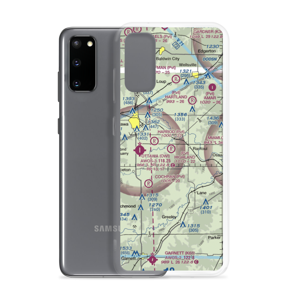 Highland Farm Airport (28KS) VFR Sectional Samsung Case Samsung Galaxy S20 model shown