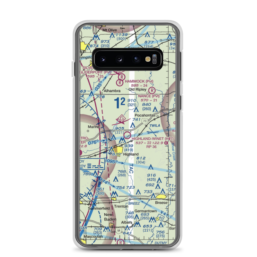 Highland-Winet Airport (H07) VFR Sectional Samsung Case Samsung Galaxy S10 model shown