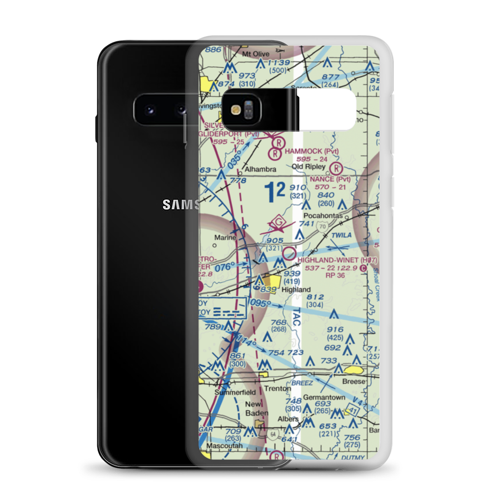 Highland-Winet Airport (H07) VFR Sectional Samsung Case Samsung Galaxy S10 model shown
