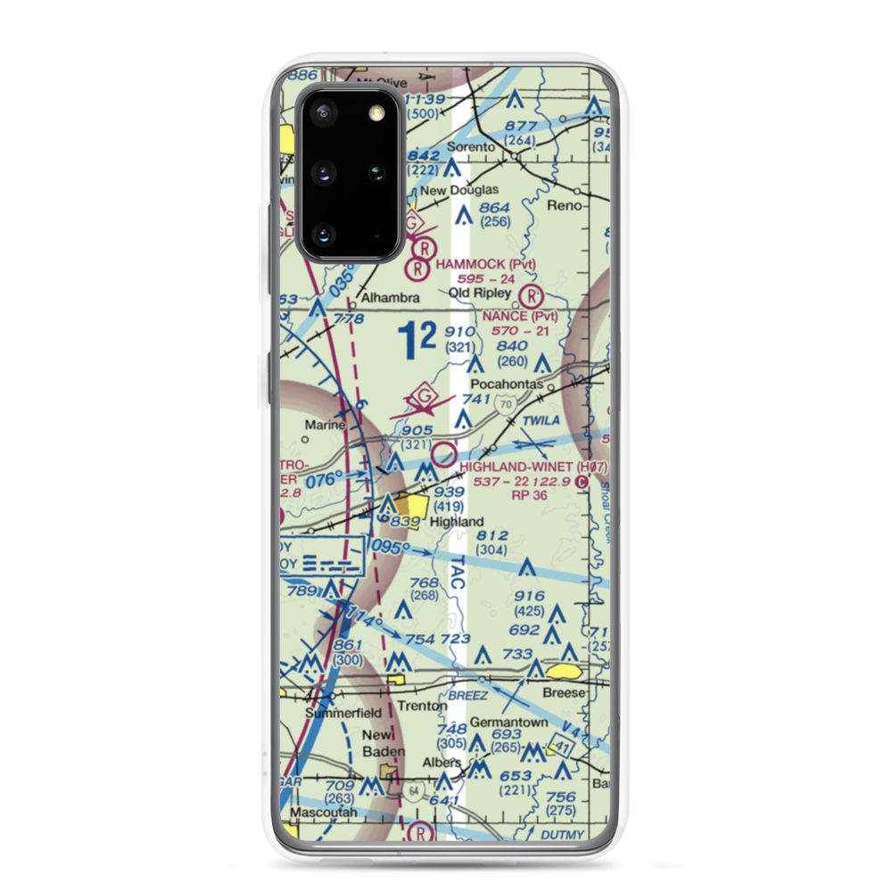 Highland-Winet Airport (H07) VFR Sectional Samsung Case Samsung Galaxy S20 Plus model shown