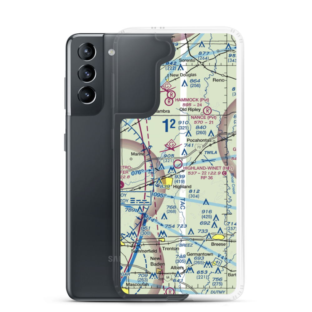 Highland-Winet Airport (H07) VFR Sectional Samsung Case Samsung Galaxy S21 model shown