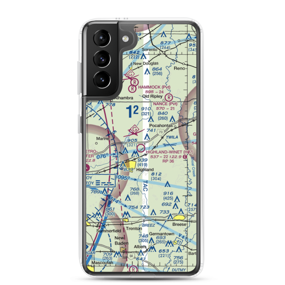 Highland-Winet Airport (H07) VFR Sectional Samsung Case Samsung Galaxy S21 Plus model shown