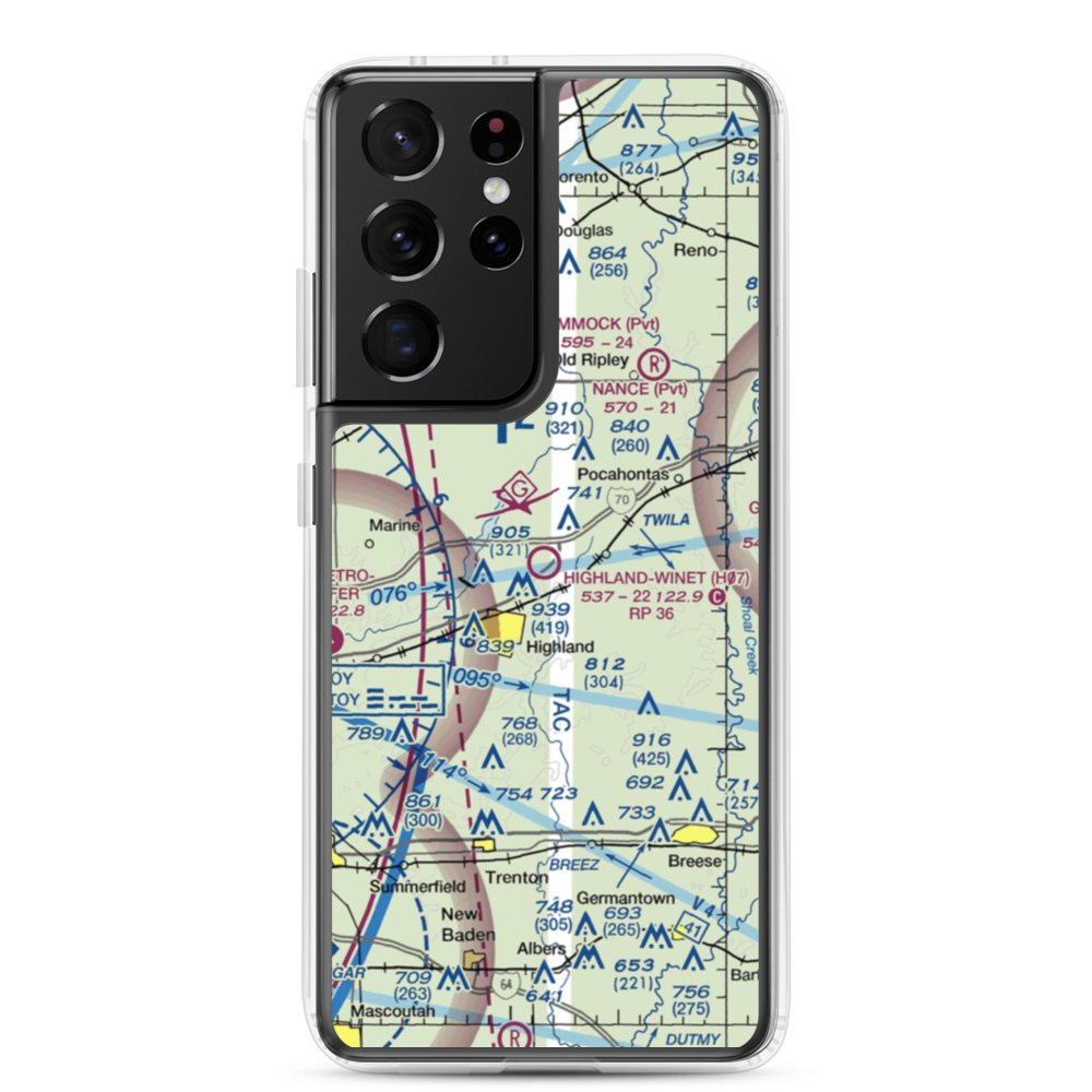 Highland-Winet Airport (H07) VFR Sectional Samsung Case Samsung Galaxy S21 Ultra model shown