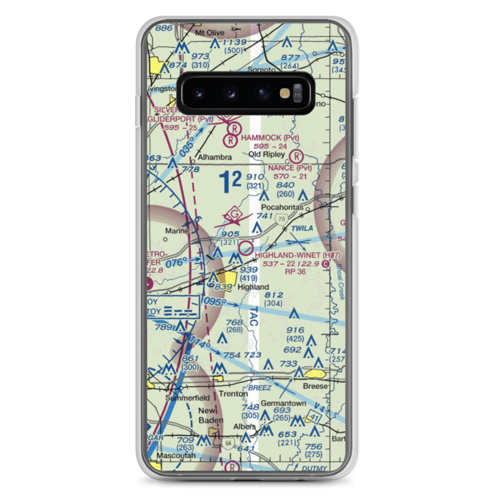 Highland-Winet Airport (H07) VFR Sectional Samsung Case Samsung Galaxy S10+ model shown