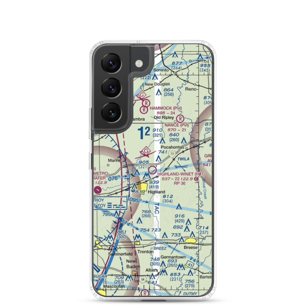 Highland-Winet Airport (H07) VFR Sectional Samsung Case Samsung Galaxy S22 model shown