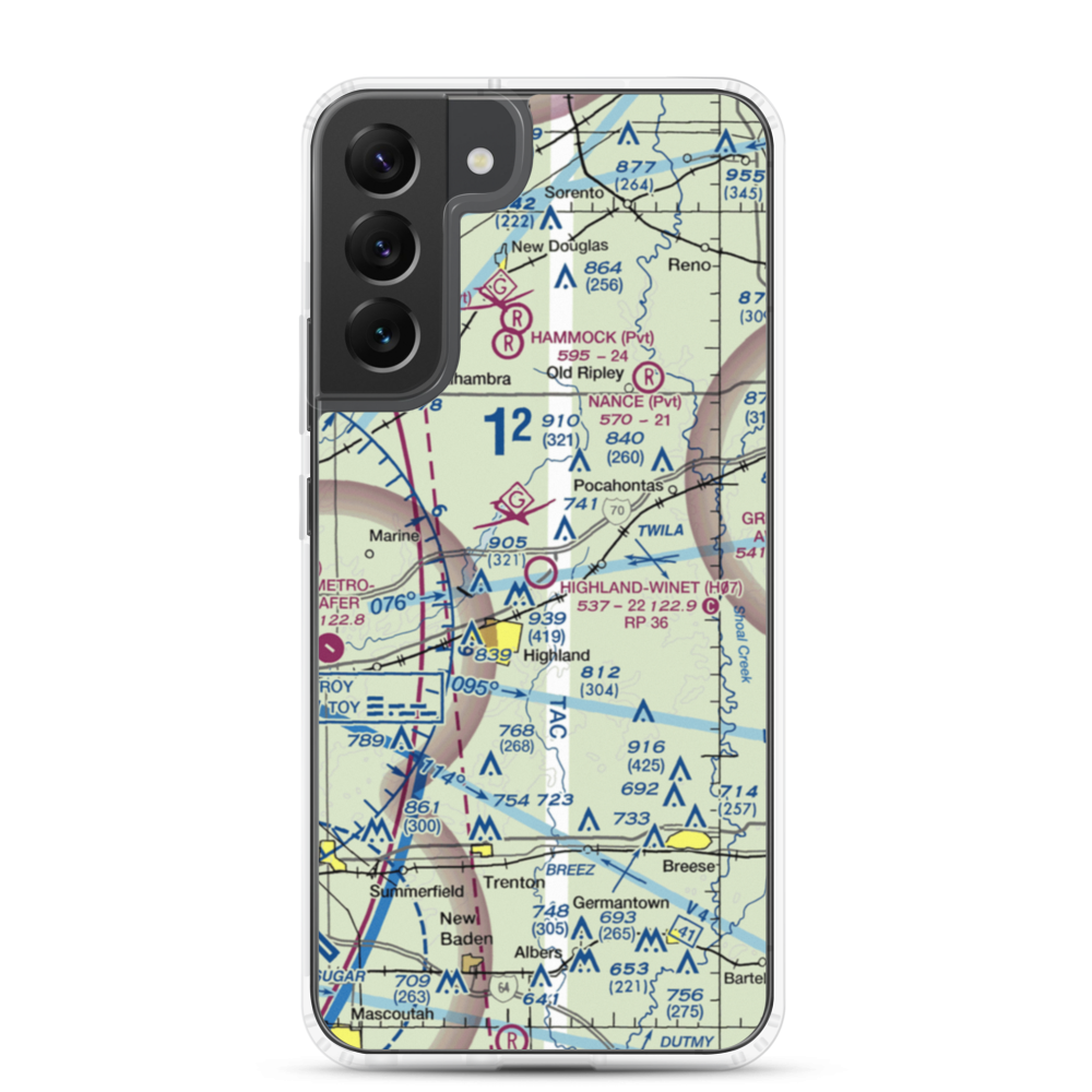 Highland-Winet Airport (H07) VFR Sectional Samsung Case Samsung Galaxy S22 Plus model shown