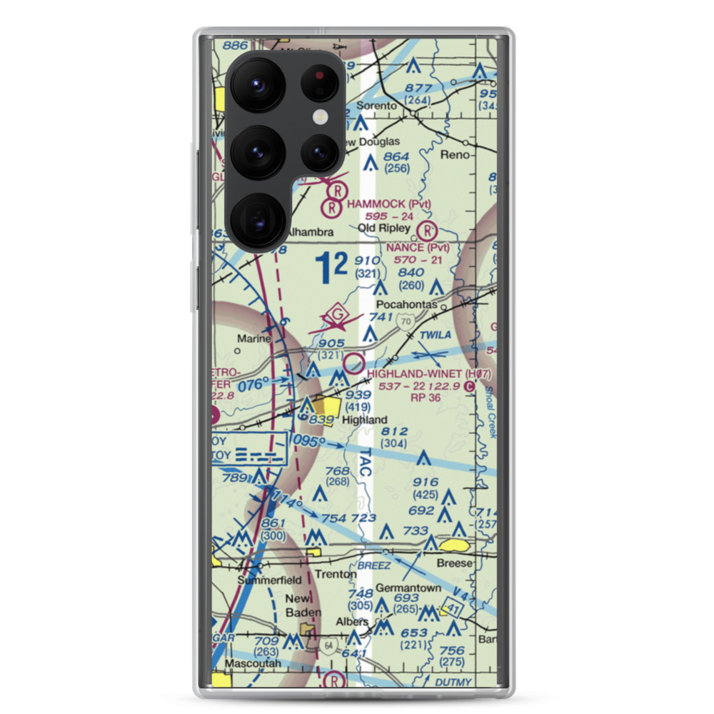 Highland-Winet Airport (H07) VFR Sectional Samsung Case Samsung Galaxy S22 Ultra model shown