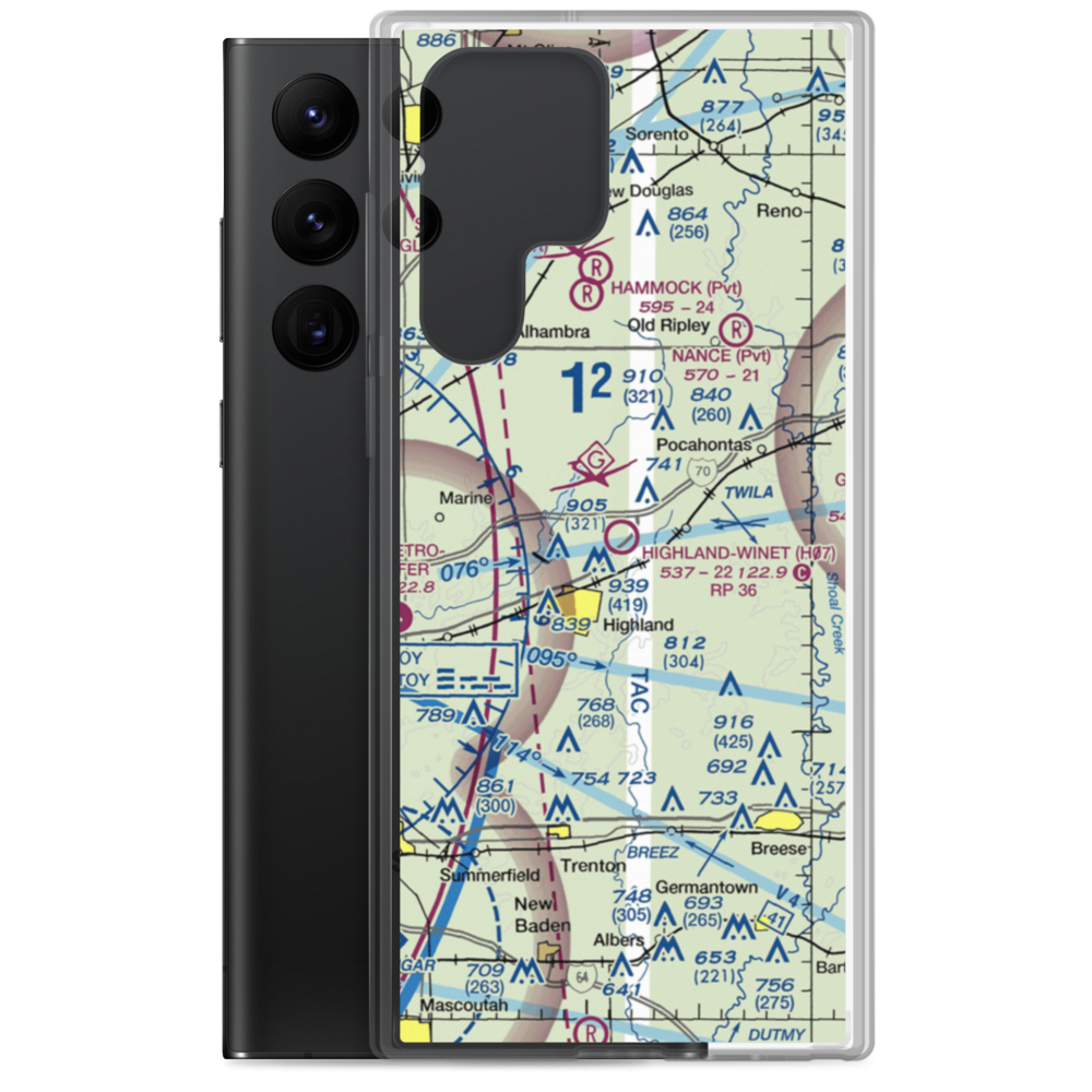 Highland-Winet Airport (H07) VFR Sectional Samsung Case Samsung Galaxy S22 Ultra model shown