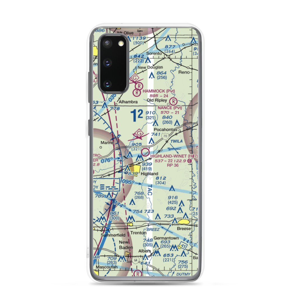 Highland-Winet Airport (H07) VFR Sectional Samsung Case Samsung Galaxy S20 model shown
