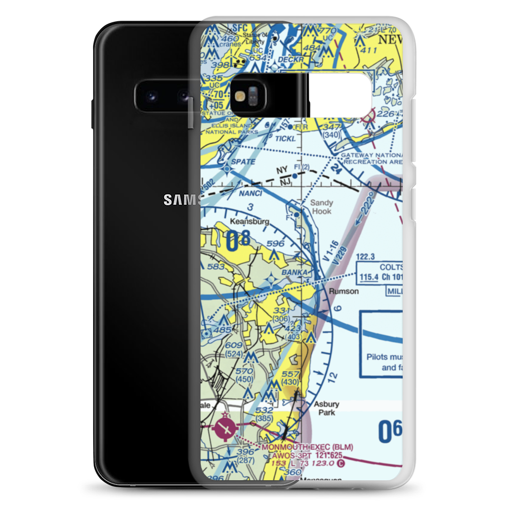 Highlands Seaplane Base (54NJ) VFR Sectional Samsung Case Samsung Galaxy S10+ model shown
