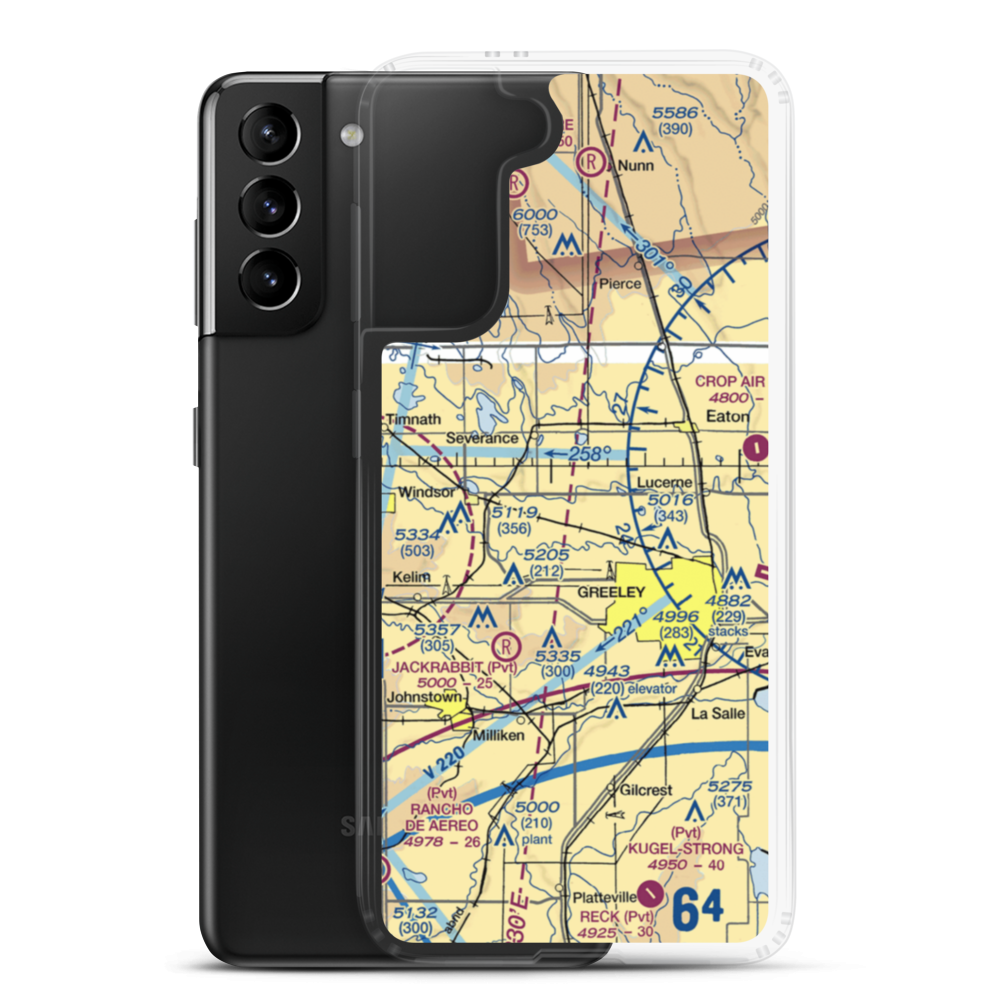 Highline Farm Airstrip (67CO) VFR Sectional Samsung Case Samsung Galaxy S21 Plus model shown