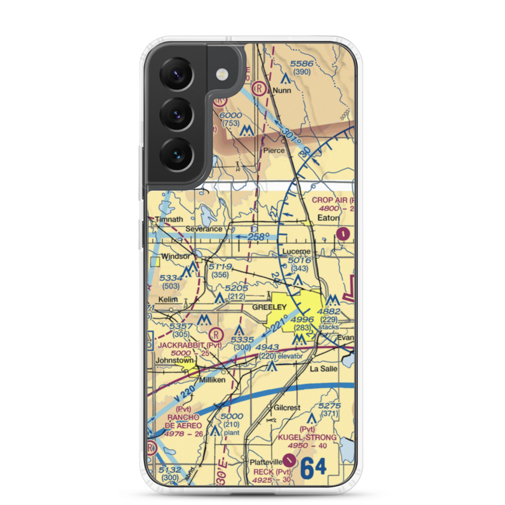 Highline Farm Airstrip (67CO) VFR Sectional Samsung Case Samsung Galaxy S22 Plus model shown