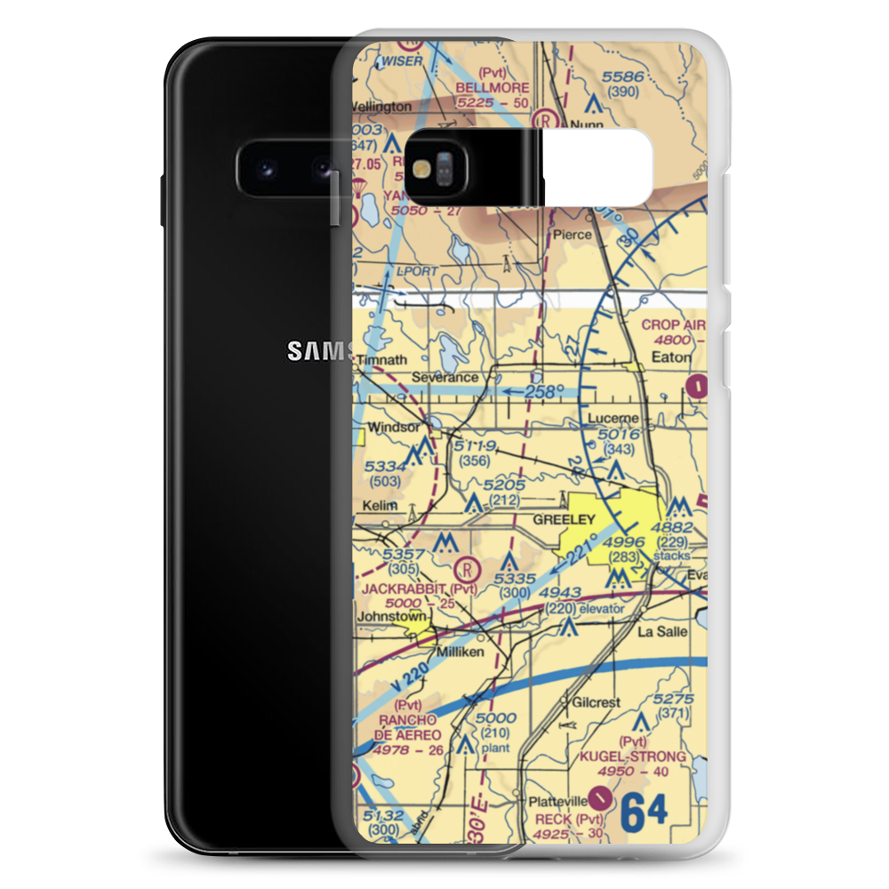 Highline Farm Airstrip (67CO) VFR Sectional Samsung Case Samsung Galaxy S10+ model shown