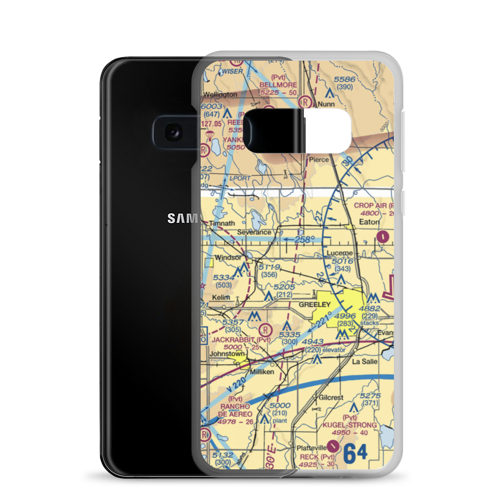 Highline Farm Airstrip (67CO) VFR Sectional Samsung Case Samsung Galaxy S10e model shown