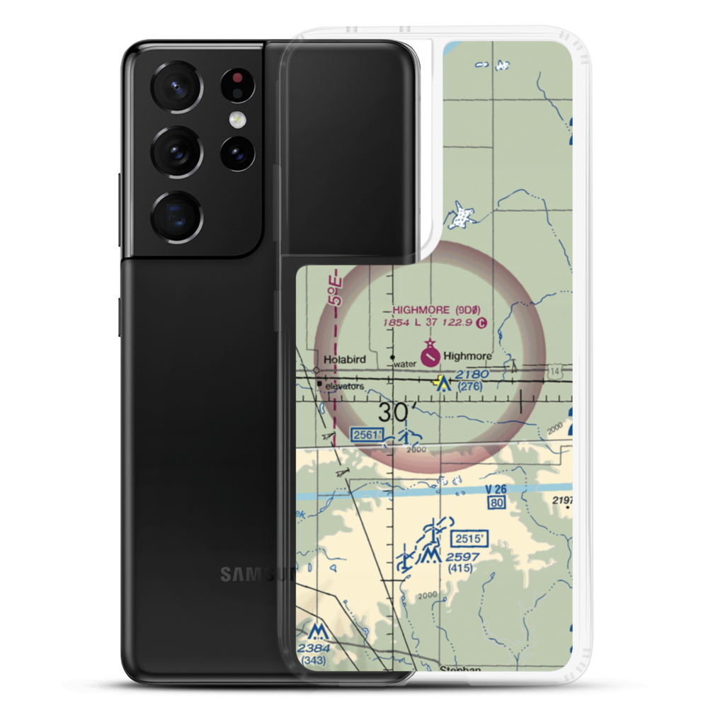Highmore Municipal Airport (9D0) VFR Sectional Samsung Case Samsung Galaxy S21 Ultra model shown