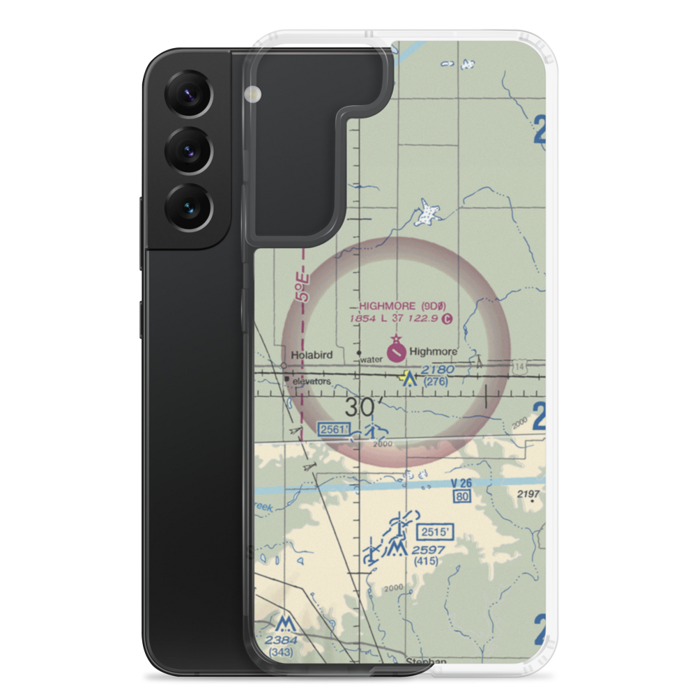 Highmore Municipal Airport (9D0) VFR Sectional Samsung Case Samsung Galaxy S22 Plus model shown