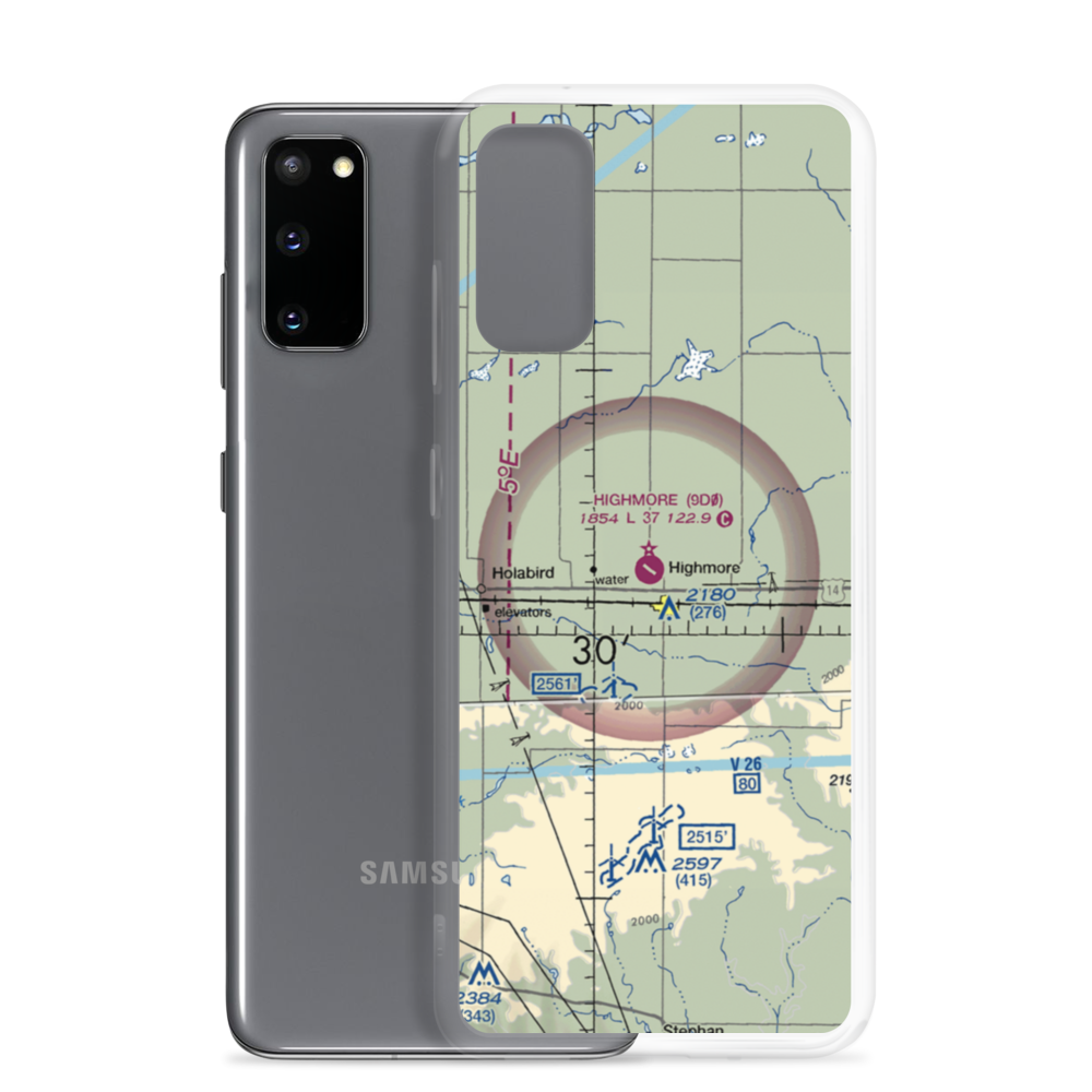 Highmore Municipal Airport (9D0) VFR Sectional Samsung Case Samsung Galaxy S20 model shown