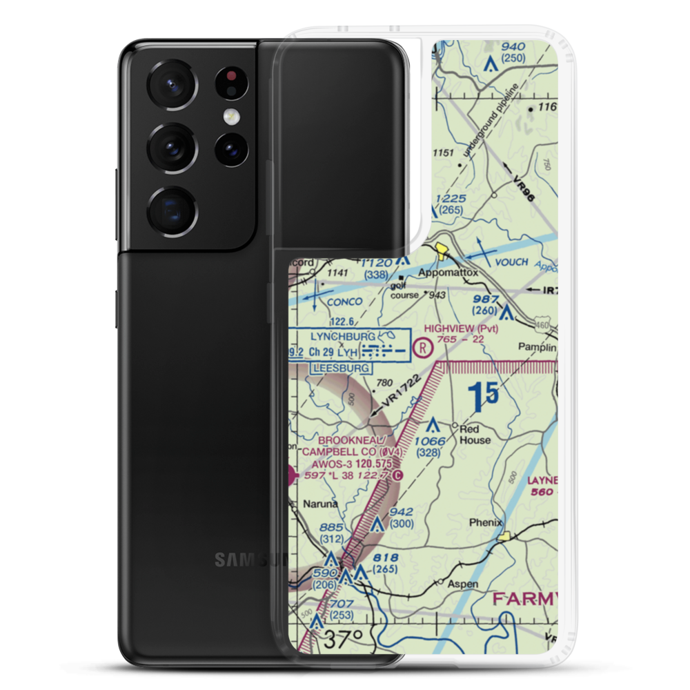 Highview Farms Airport (94VA) VFR Sectional Samsung Case Samsung Galaxy S21 Ultra model shown