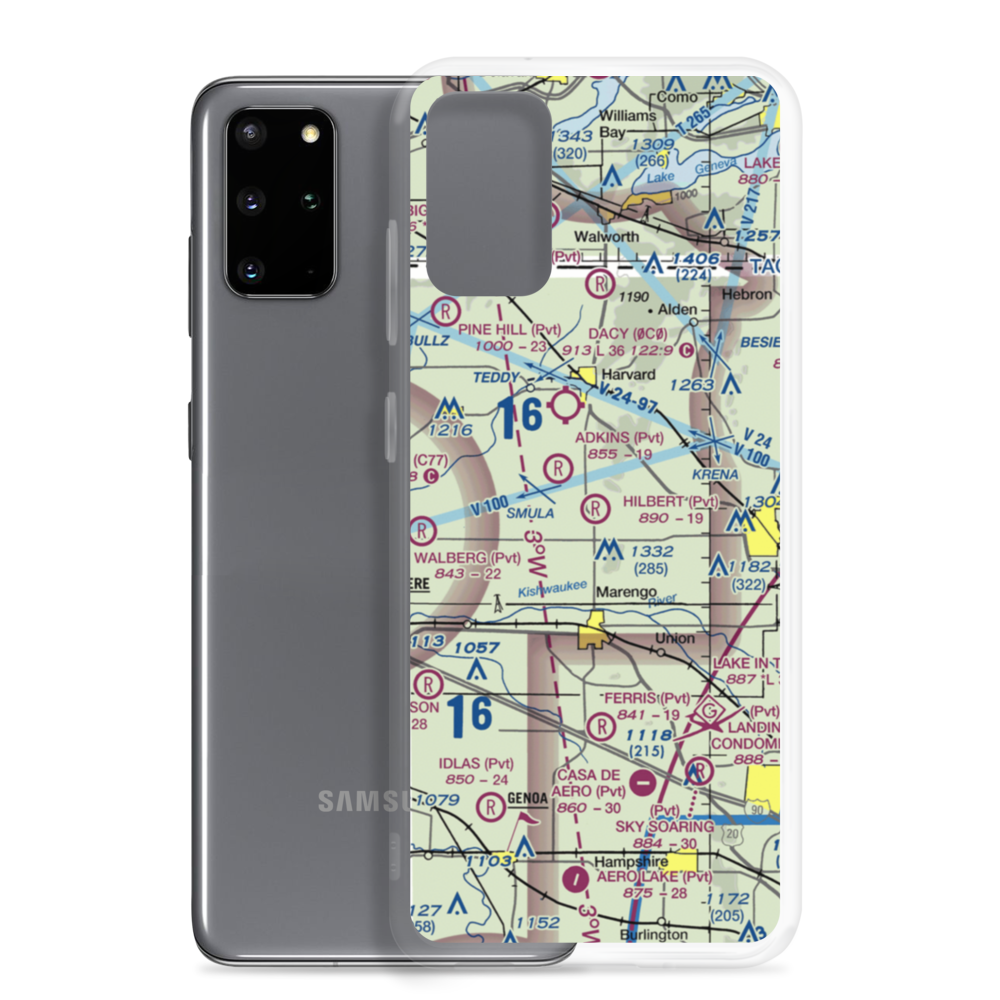 Hilbert Airport (37IS) VFR Sectional Samsung Case Samsung Galaxy S20 Plus model shown