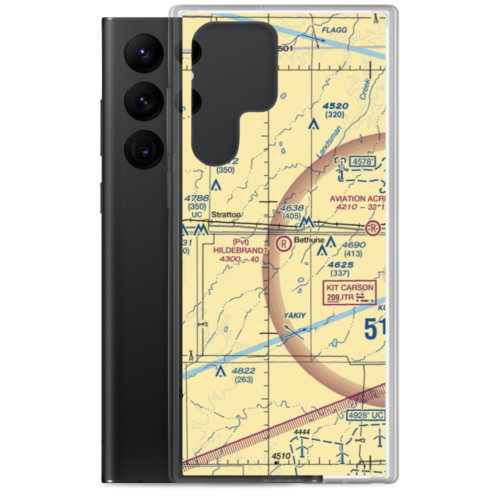 Hildebrandt Airport (CO22) VFR Sectional Samsung Case Samsung Galaxy S22 Ultra model shown