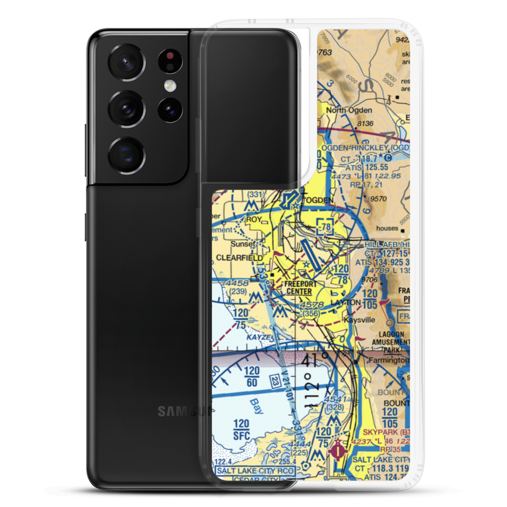 Hill Air Force Base (HIF) VFR Sectional Samsung Case Samsung Galaxy S21 Ultra model shown