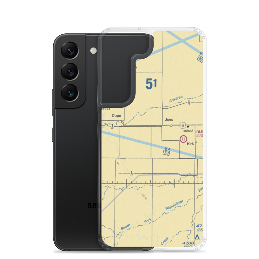Hill Airport (CO81) VFR Sectional Samsung Case Samsung Galaxy S22 model shown