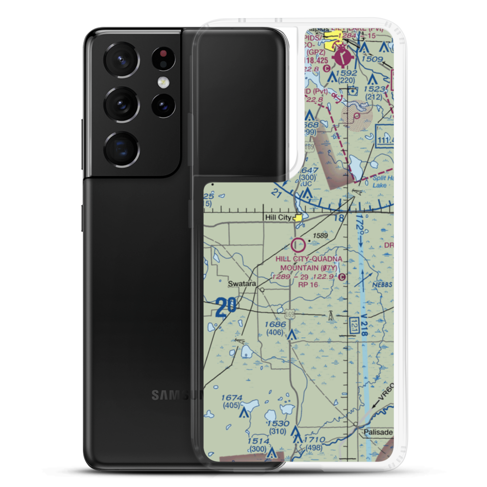 Hill City-Quadna Mountain Airport (07Y) VFR Sectional Samsung Case Samsung Galaxy S21 Ultra model shown