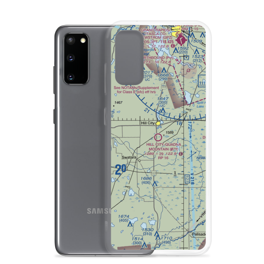 Hill City-Quadna Mountain Airport (07Y) VFR Sectional Samsung Case Samsung Galaxy S20 model shown