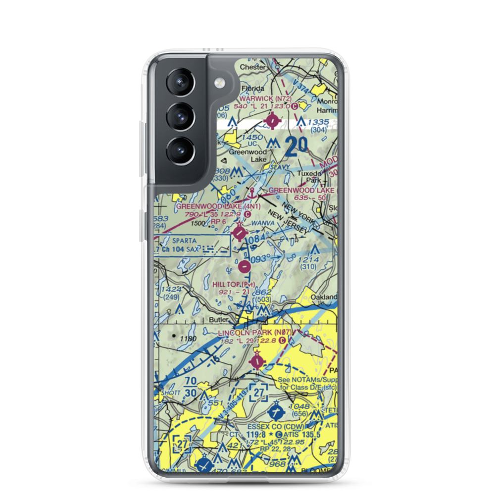 Hill Top Airport (JY43) VFR Sectional Samsung Case Samsung Galaxy S21 model shown