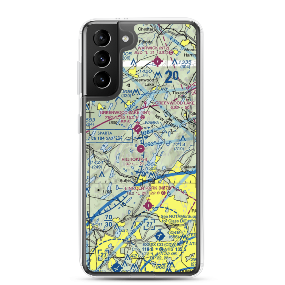 Hill Top Airport (JY43) VFR Sectional Samsung Case Samsung Galaxy S21 Plus model shown